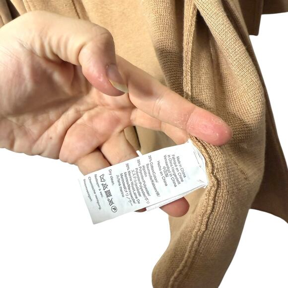 J.Crew Sophie Open Front Sweater Blazer Merino Wool Relaxed Fit Tan Small - Picture 7 of 9